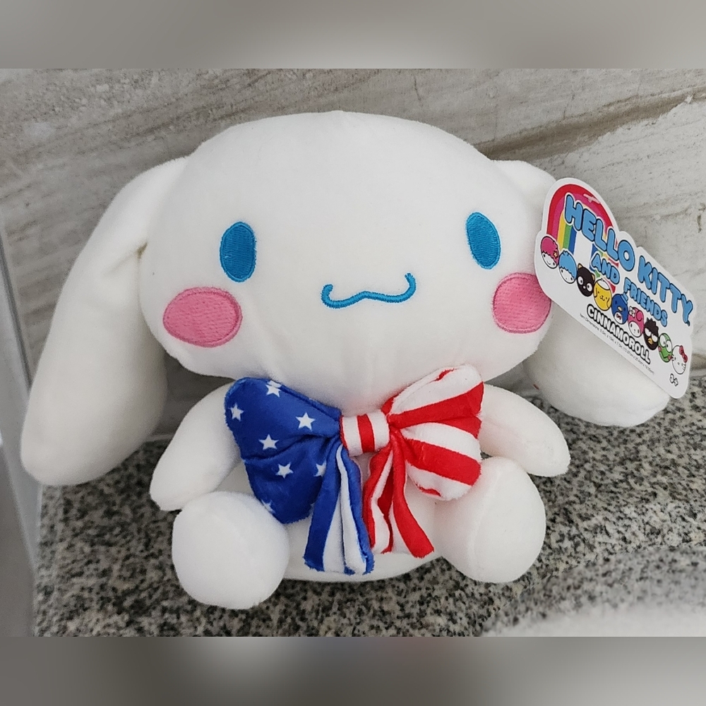 NWT Sanrio Hello Kitty And Friends Patriotic Cinnamoroll Plush 7.5in